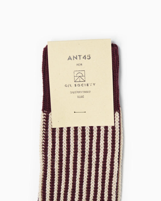 Calze a righe short X ANT45 - Burgundy