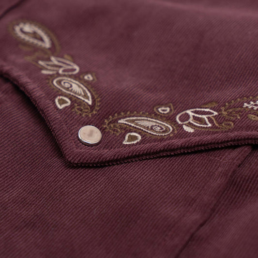 Camicia Texana Velluto - Burgundy Paisley