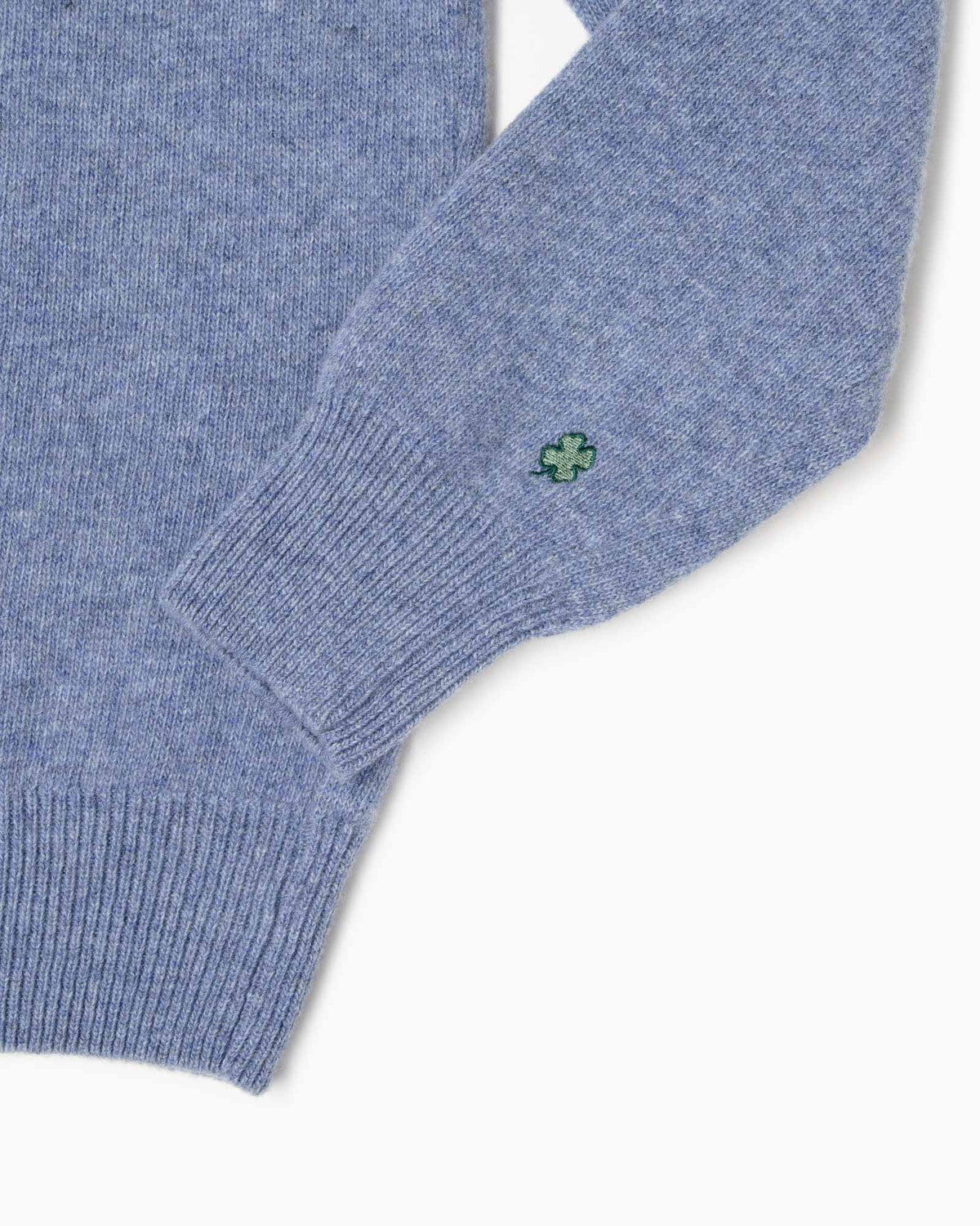 Maglione collo polo 100% lana merinos - Ceruleo