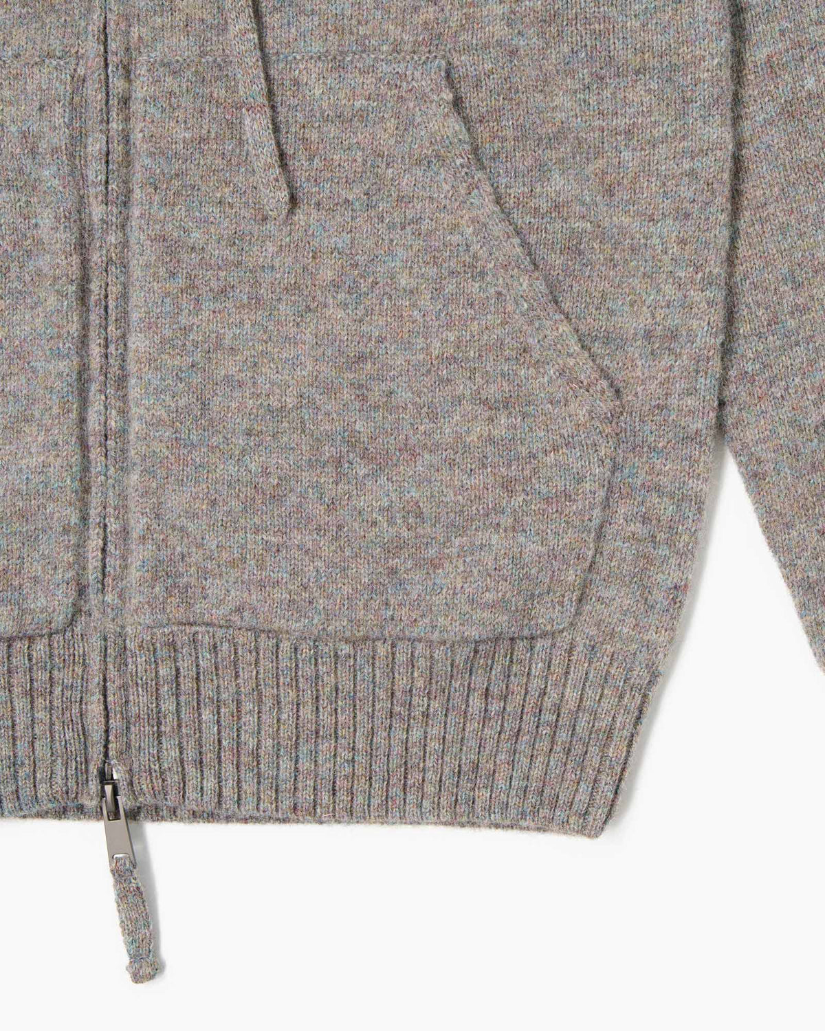 Shetland Full Zip Sweater - Mèlange Grey