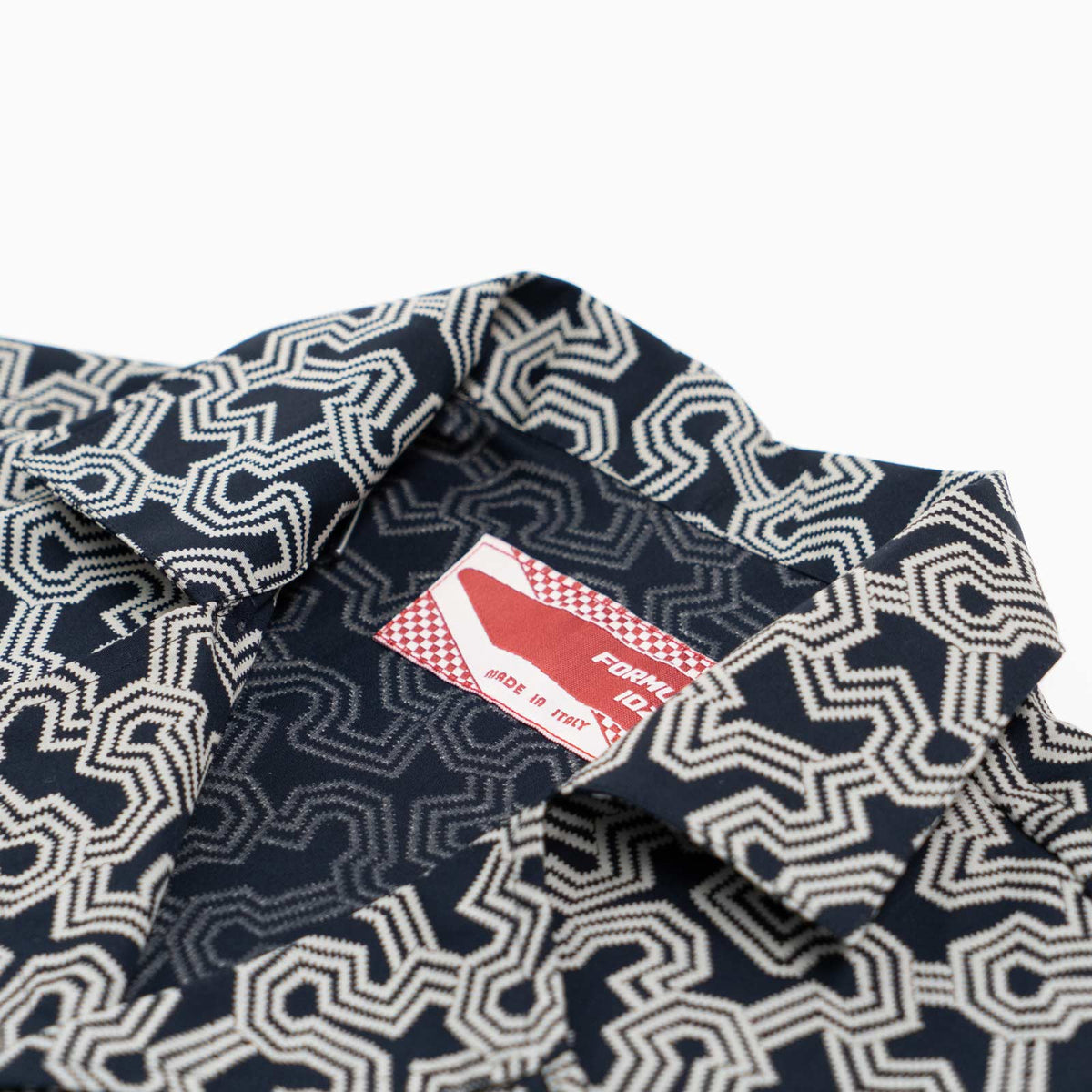 Short-sleeved shirt - dark blue Greek print