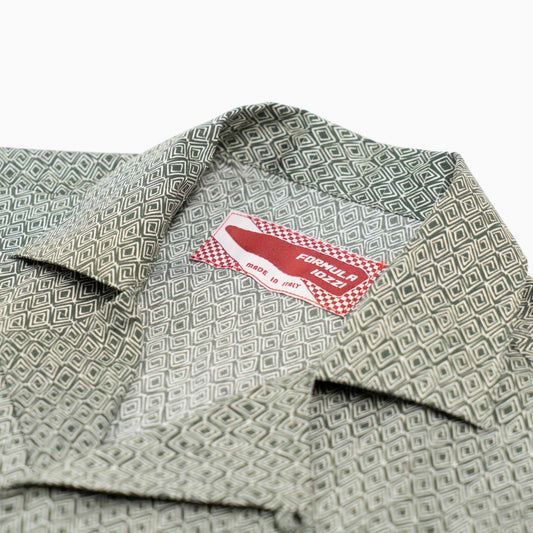Short-sleeved shirt - Green geometric print
