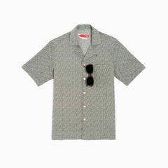 Short-sleeved shirt - Green geometric print