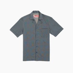 Short-sleeved shirt - Blue geometric print