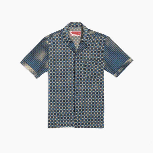 Short-sleeved shirt - Blue geometric print