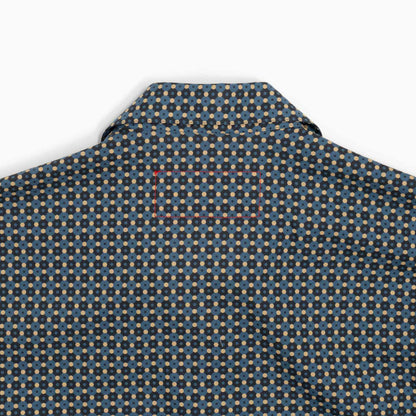 Camicia maniche corte - stampa geometrica fondo blu