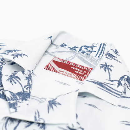 Short-sleeved shirt - White Hawaiian print
