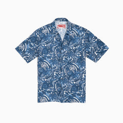 Short-sleeved shirt - Blue floral print