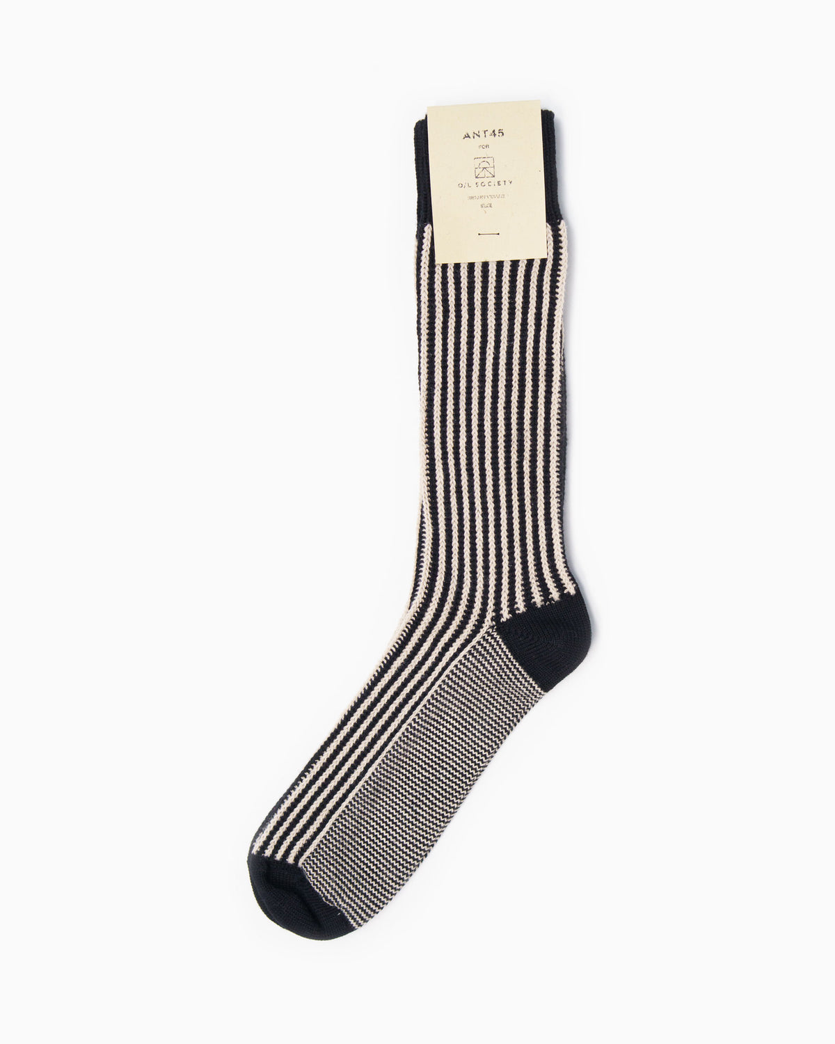 ANT45 Striped Short Socks - Black