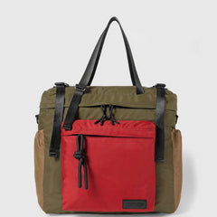 East-West Backpack 24L - Dark Green/Red/Brown