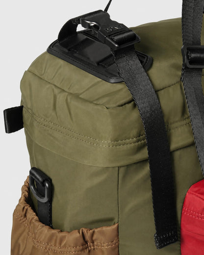 East-West Backpack 24L - Dark Green/Red/Brown