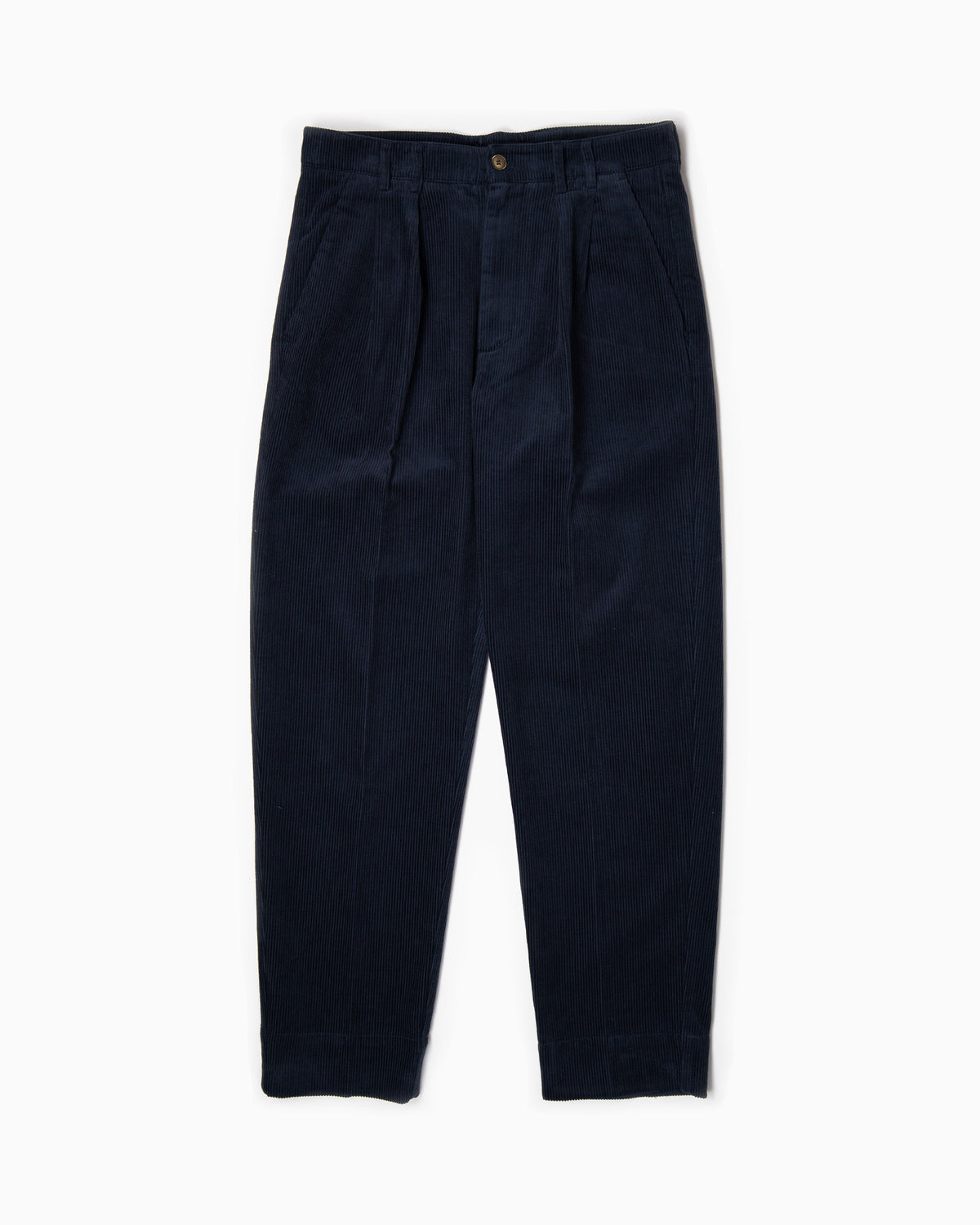 Pantaloni con 2 pince - Velluto a coste Blu