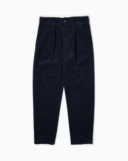 Pantaloni con 2 pince - Velluto a coste Blu