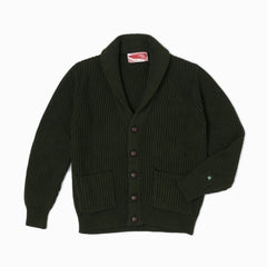 Cardigan collo scialle - Verde Scuro