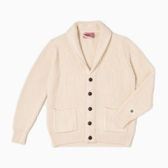 Cardigan collo scialle - Panna