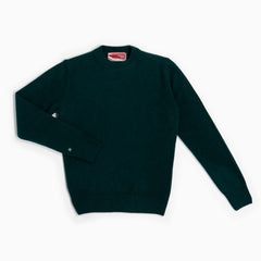 Maglione girocollo 100% lana merinos - Verde