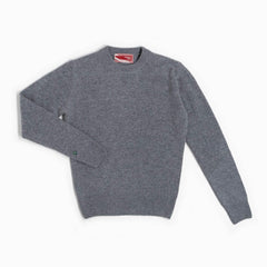 Maglione girocollo 100% lana merinos - Grigio