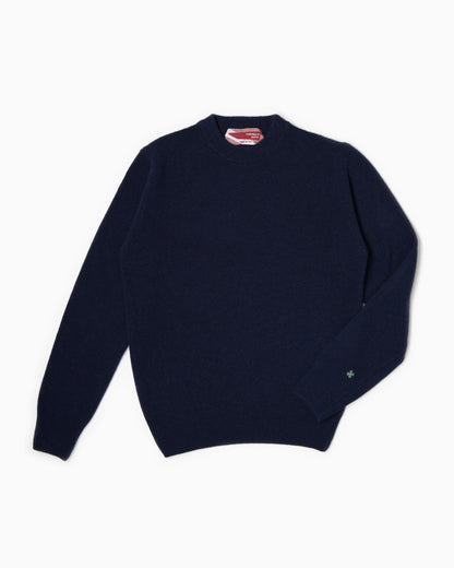 Maglione girocollo 100% lana merinos - Blu