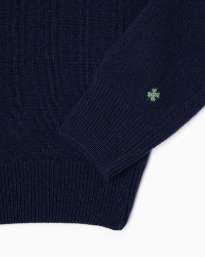 Maglione girocollo 100% lana merinos - Blu