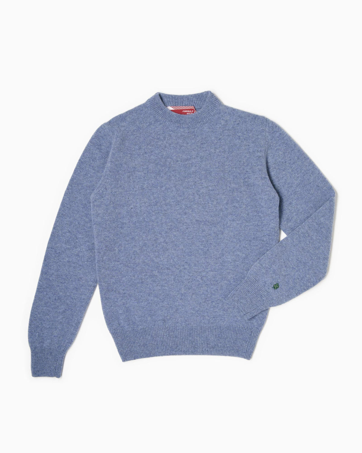 Maglione girocollo 100% lana merinos - Ceruleo