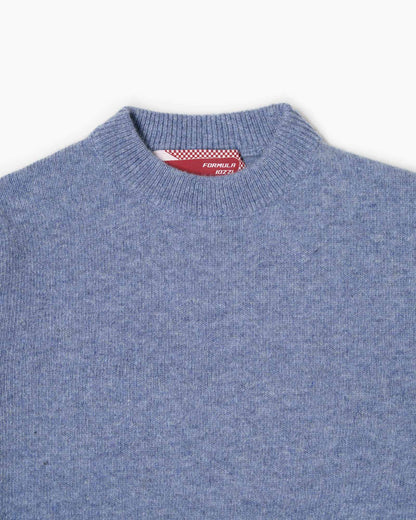 Maglione girocollo 100% lana merinos - Ceruleo