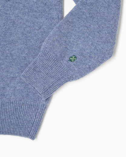 Maglione collo polo 100% lana merinos - Ceruleo