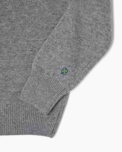 Maglione collo polo 100% lana merinos - Grigio