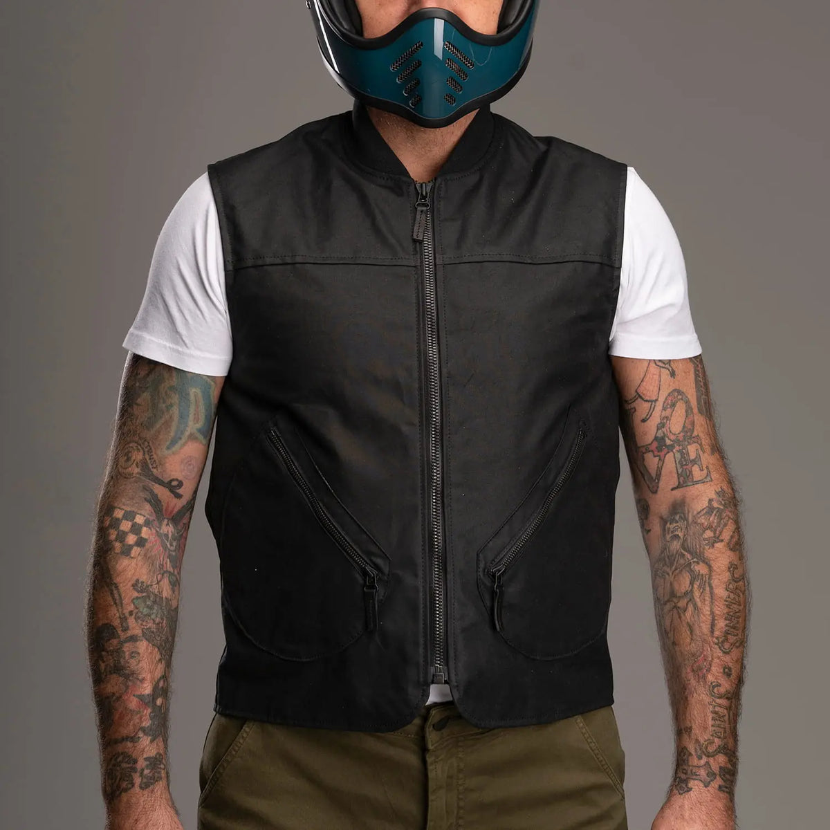 DMD - Gilet cotone cerato - Nero