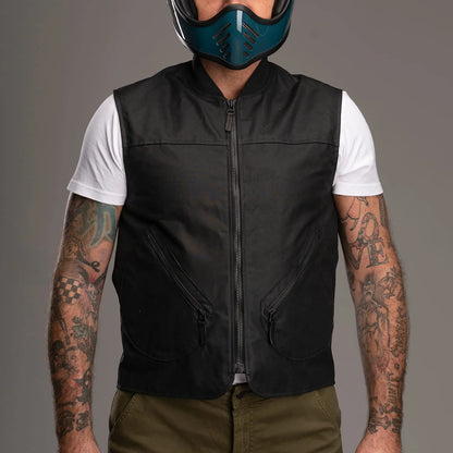 DMD - Gilet cotone cerato - Nero