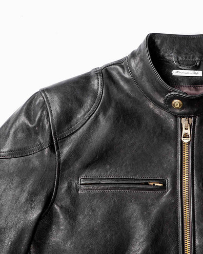 “Café Racer” Black Leather Jacket