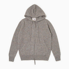 Shetland Full Zip Sweater - Mèlange Grey