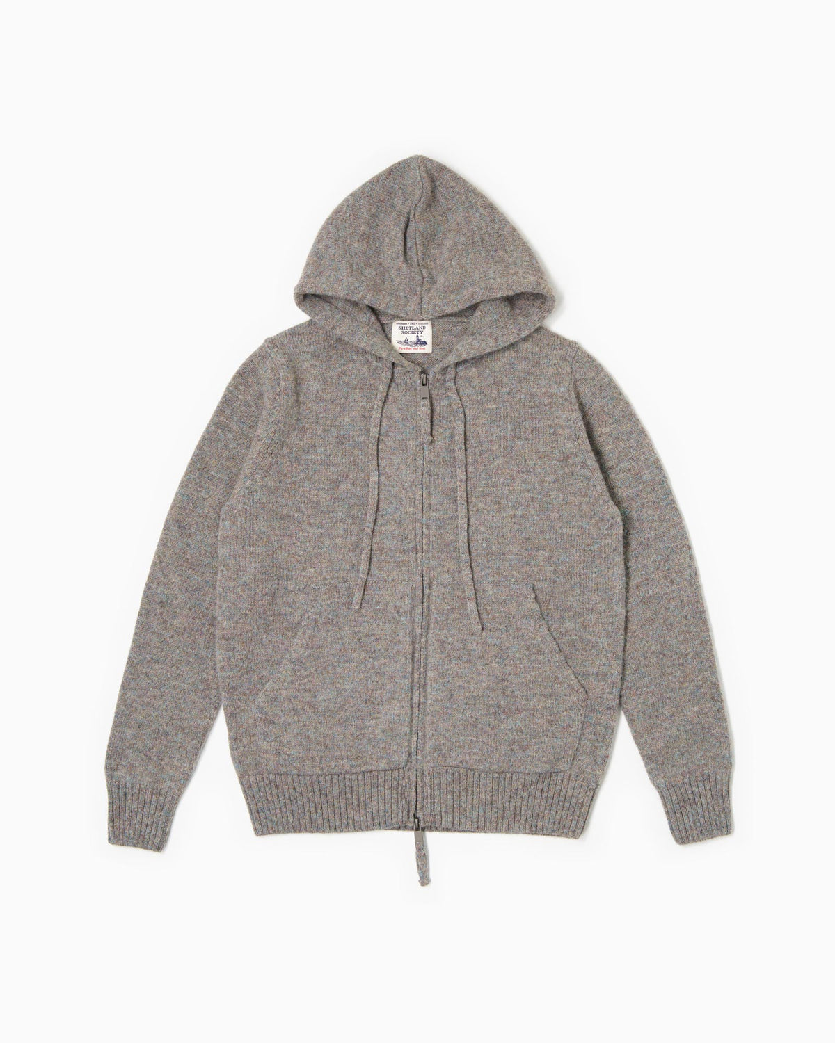 Shetland Full Zip Sweater - Mèlange Grey
