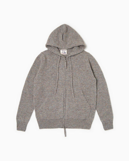 Shetland Full Zip Sweater - Mèlange Grey