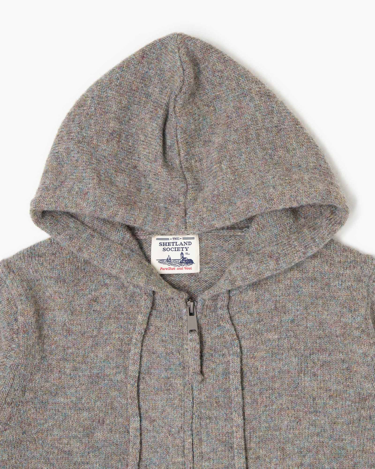 Shetland Full Zip Sweater - Mèlange Grey