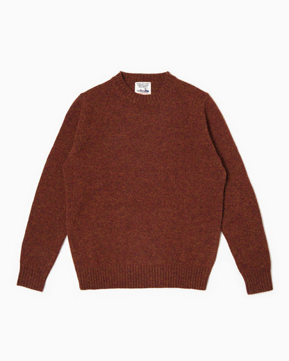 Maglione girocollo Shetland - Mattone Mèlange