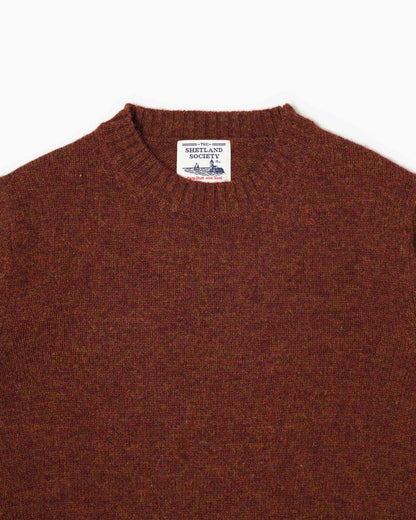 Maglione girocollo Shetland - Mattone Mèlange