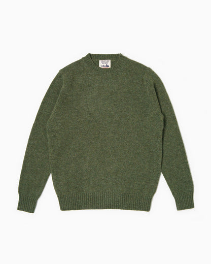 Shetland Crewneck Sweater - Mèlange Green 
