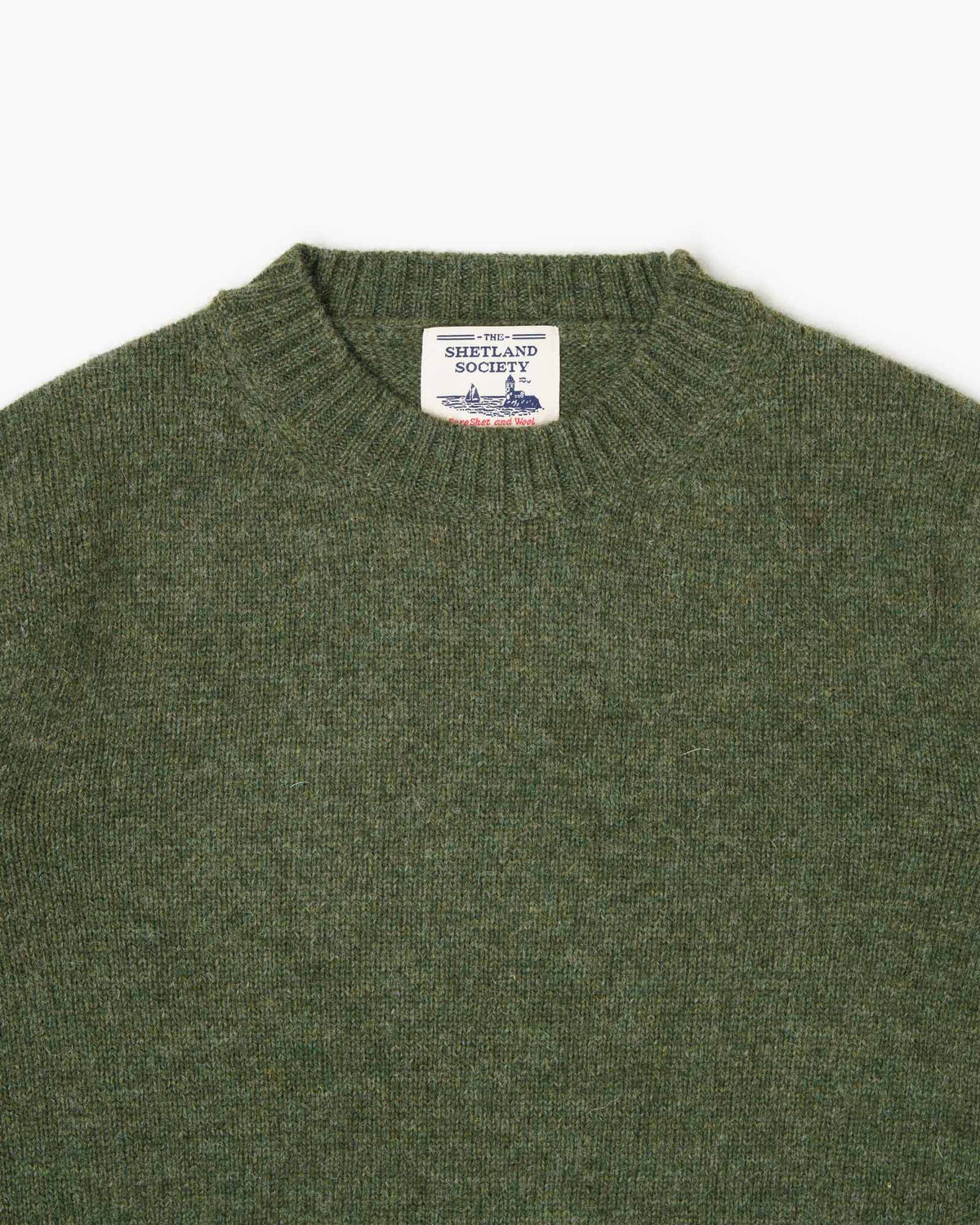 Shetland Crewneck Sweater - Mèlange Green 