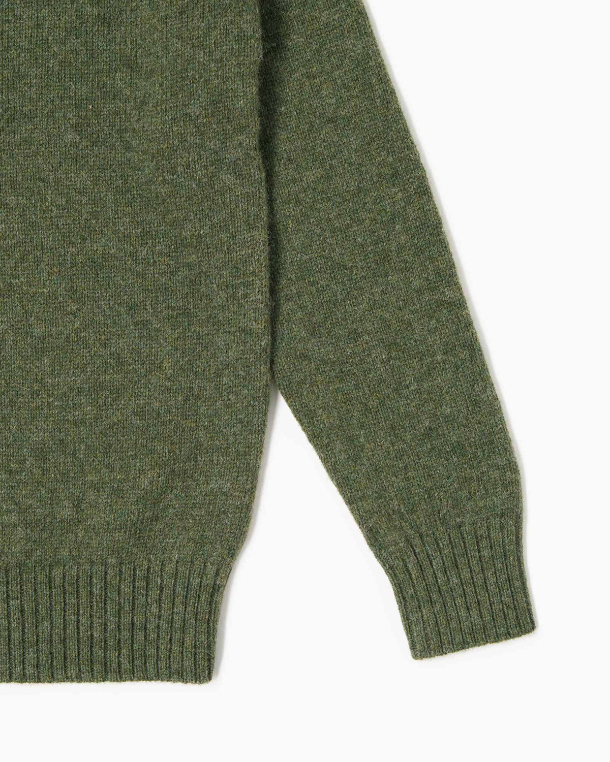 Shetland Crewneck Sweater - Mèlange Green 