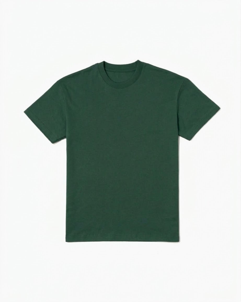 forest green t-shirt still life