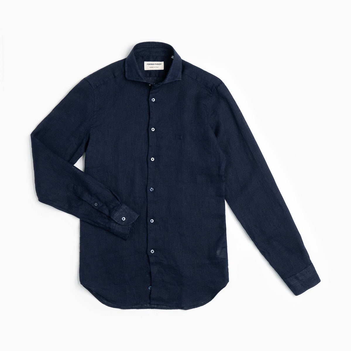 100% Linen Shirt - Dark Blue